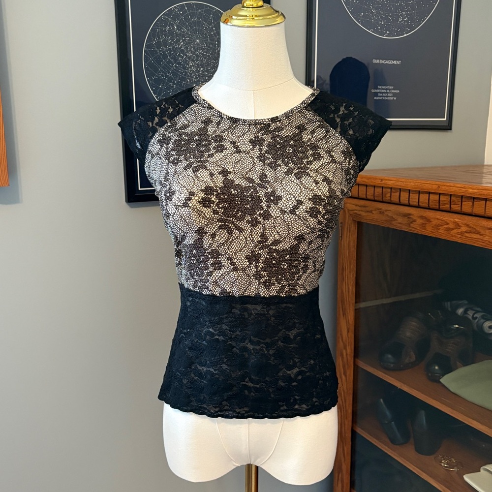 Y2K Garage Lace Panel Top